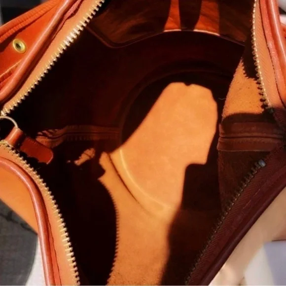 COACH BRITISH TAN LEATHER XL DUFFLE FEED SAC BUCKET BAG 9085 - Picture 9 of 17